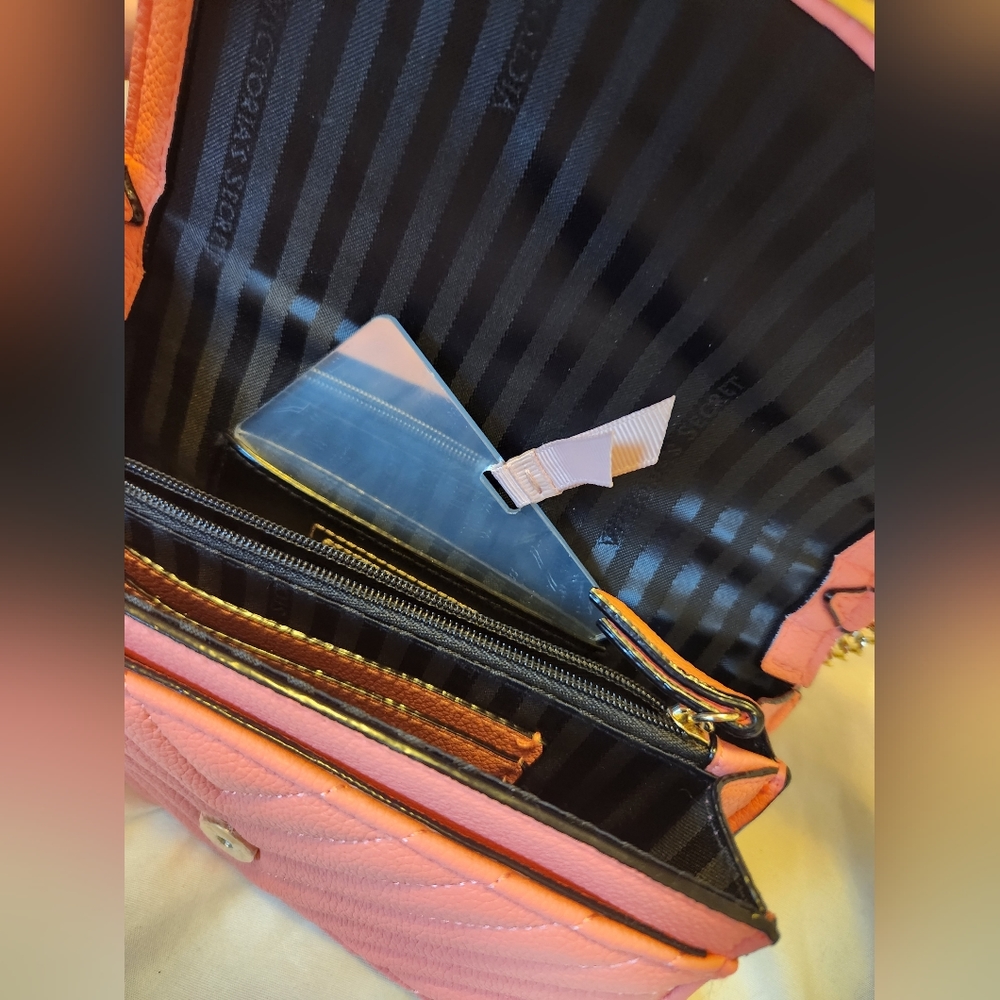 Victoria's Secret Mini Shoulder Bag Purse (Coral) - Picture 4 of 4